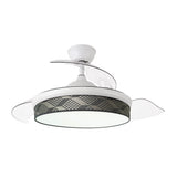 Ventilador de techo retráctil Fabrilamp Moda LED blanco tetris gris 3 palas motor DC 3000-6000K — vista 3