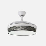 Ventilador de techo retráctil Fabrilamp Moda LED blanco tetris gris 3 palas motor DC 3000-6000K — vista 2
