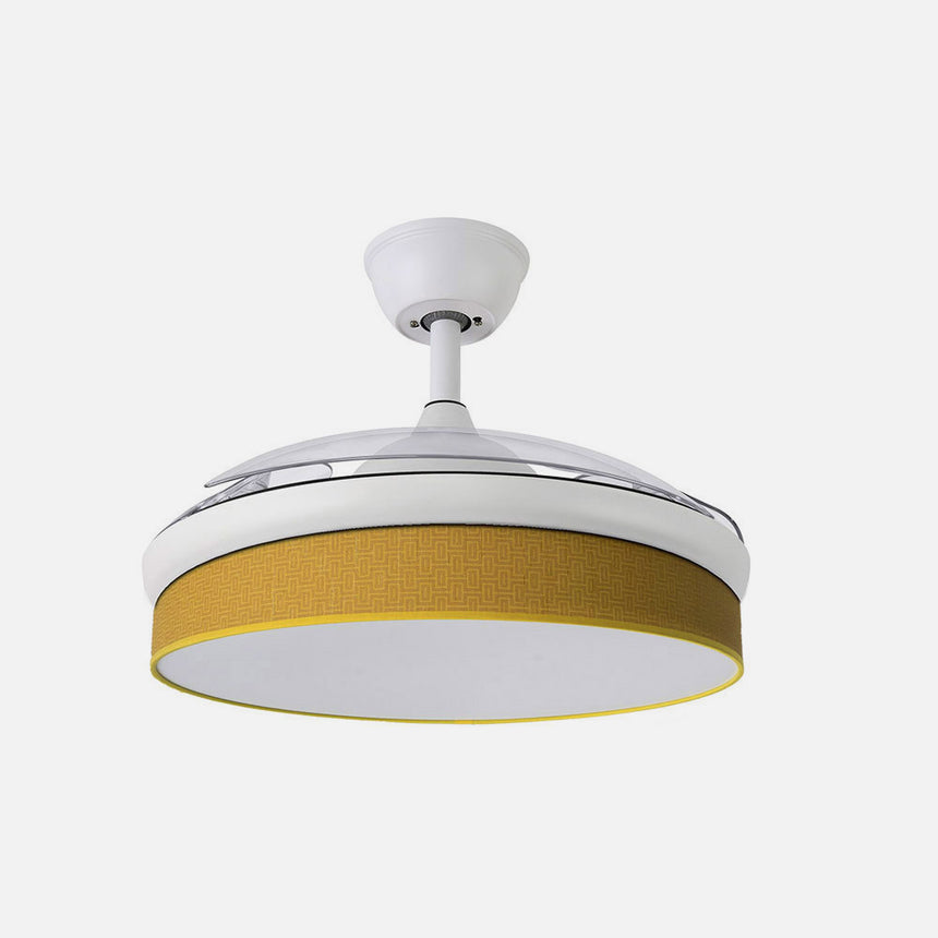 Ventilador de techo retráctil Fabrilamp Moda LED blanco amarillo 3 palas motor DC 3000-6000K Ø108cm — vista 2
