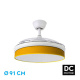 Ventilador de techo retráctil Fabrilamp Moda LED blanco amarillo 3 palas motor DC 3000-6000K Ø91cm — vista 1
