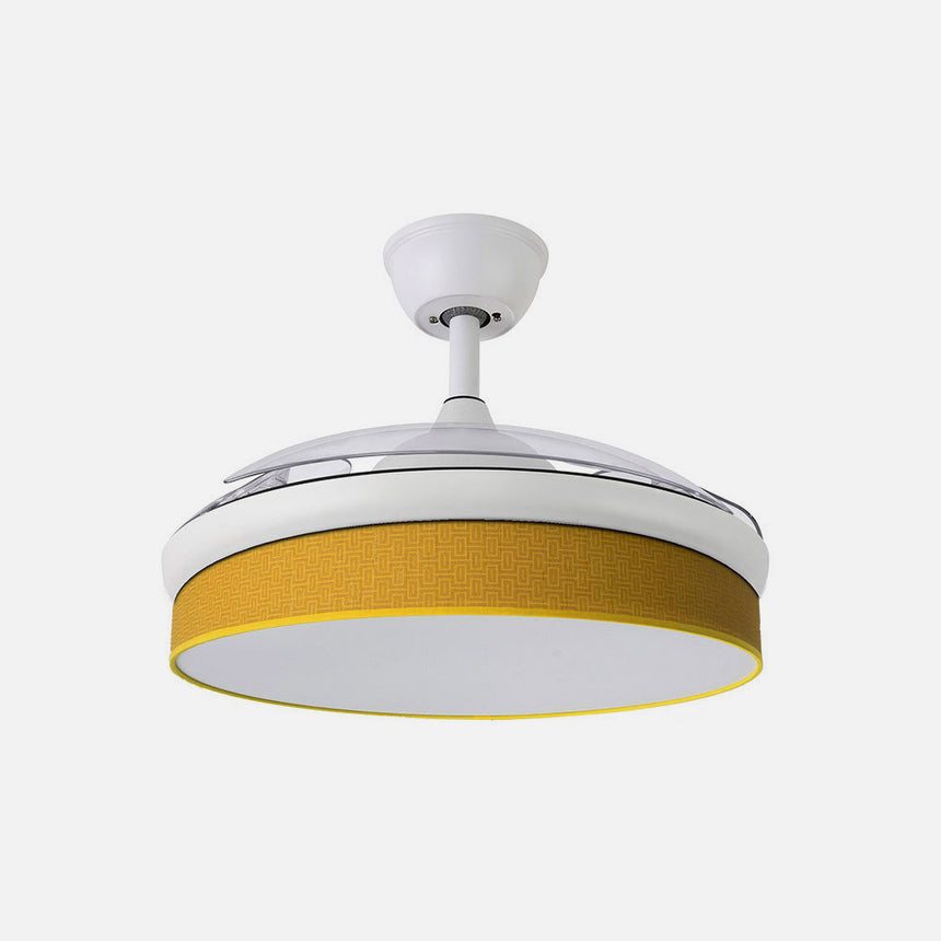 Ventilador de techo retráctil Fabrilamp Moda LED blanco amarillo 3 palas motor DC 3000-6000K Ø91cm — vista 2
