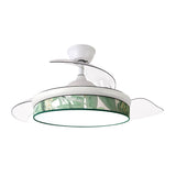 Ventilador de techo retráctil Fabrilamp Moda LED blanco verde 3 palas motor DC 3000-6000K Ø91cm 72W — vista 3