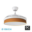 Ventilador de techo retráctil Fabrilamp Moda LED blanco naranja 3 palas motor DC 3000-6000K Ø108cm — vista 1
