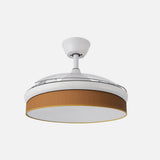 Ventilador de techo retráctil Fabrilamp Moda LED blanco naranja 3 palas motor DC 3000-6000K Ø91cm — vista 2