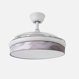 Ventilador de techo retráctil Fabrilamp Moda LED blanco ola gris 3 palas motor DC 3000-6000K Ø108cm — vista 2