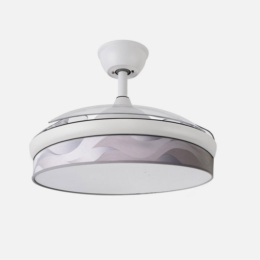 Ventilador de techo retráctil Fabrilamp Moda LED blanco ola gris 3 palas motor DC 3000-6000K Ø108cm — vista 2