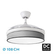 Ventilador de techo retráctil Fabrilamp Moda LED blanco surco gris 3 palas motor DC 3000-6000K — vista 1