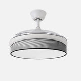Ventilador de techo retráctil Fabrilamp Moda LED blanco surco gris 3 palas motor DC 3000-6000K — vista 2