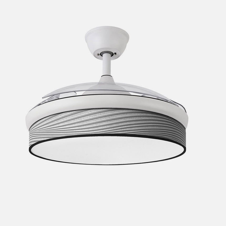 Ventilador de techo retráctil Fabrilamp Moda LED blanco surco gris 3 palas motor DC 3000-6000K — vista 2