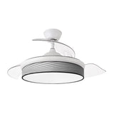 Ventilador de techo retráctil Fabrilamp Moda LED blanco surco gris 3 palas motor DC 3000-6000K — vista 3