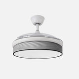Ventilador de techo retráctil Fabrilamp Moda LED blanco surco gris 3 palas motor DC 3000-6000K — vista 2