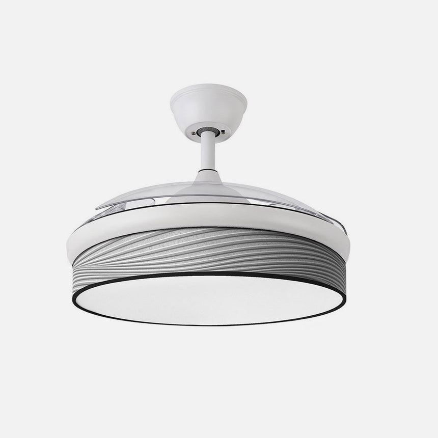 Ventilador de techo retráctil Fabrilamp Moda LED blanco surco gris 3 palas motor DC 3000-6000K — vista 2