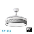Ventilador de techo retráctil Fabrilamp Moda LED blanco surco gris 3 palas motor DC 3000-6000K — vista 1