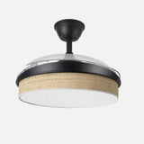 Ventilador de techo retráctil Fabrilamp Moda LED negro cañizo claro 3 palas motor DC 3000-6000K — vista 2