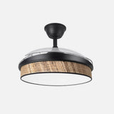 Ventilador de techo retráctil Fabrilamp Moda LED negro cañizo oscuro 3 palas motor DC 3000-6000K — vista 2