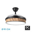 Ventilador de techo retráctil Fabrilamp Moda LED negro cañizo oscuro 3 palas motor DC 3000-6000K — vista 1