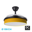Ventilador de techo retráctil Fabrilamp Moda LED negro amarillo 3 palas motor DC 3000-6000K Ø108cm — vista 1