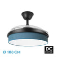 Ventilador de techo retráctil Fabrilamp Moda LED negro azul 3 palas motor DC 3000-6000K Ø108cm 72W — vista 1