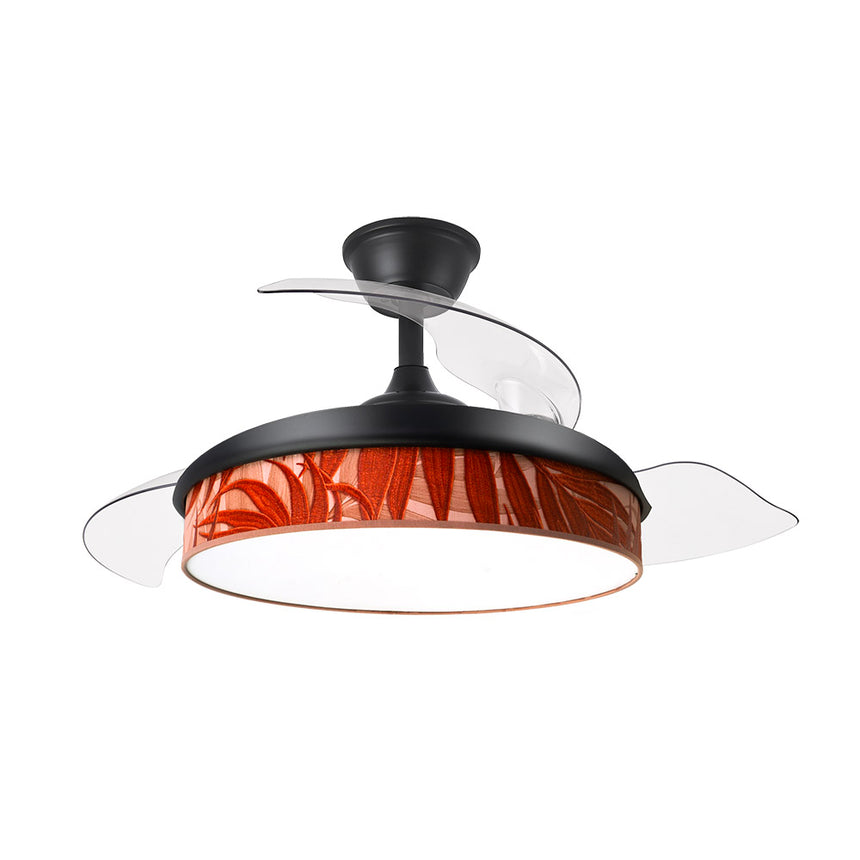 Ventilador de techo retráctil Fabrilamp Moda LED negro caldera 3 palas motor DC 3000-6000K Ø91cm 72W — vista 3