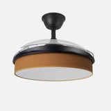 Ventilador de techo retráctil Fabrilamp Moda LED negro naranja 3 palas motor DC 3000-6000K Ø108cm — vista 2