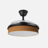Ventilador de techo retráctil Fabrilamp Moda LED negro naranja 3 palas motor DC 3000-6000K Ø91cm 72W — vista 2
