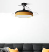 Ventilador de techo retráctil Fabrilamp Moda LED negro naranja 3 palas motor DC 3000-6000K Ø91cm 72W — vista 4