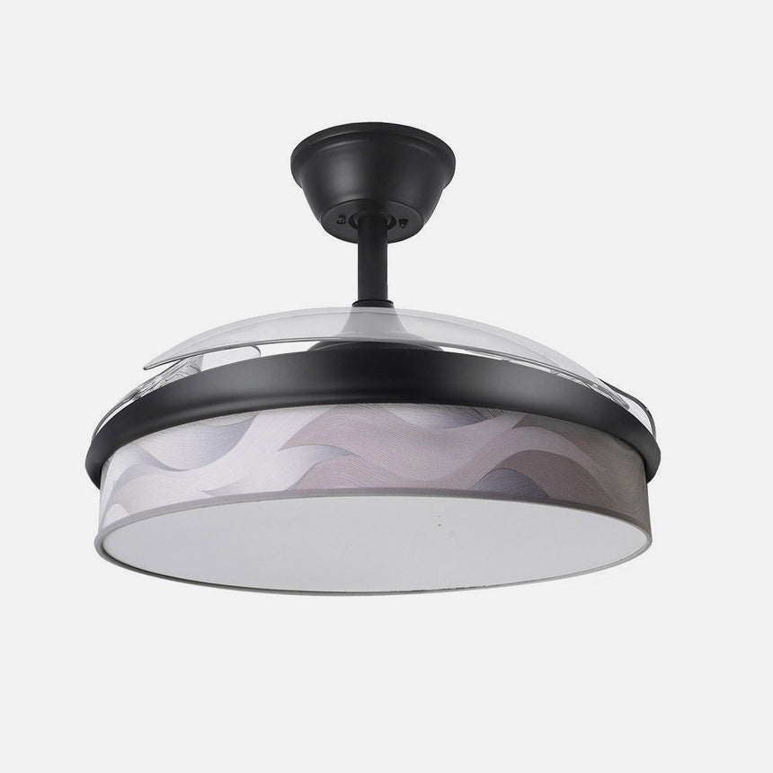 Ventilador de techo retráctil Fabrilamp Moda LED negro ola gris 3 palas motor DC 3000-6000K Ø108cm — vista 2