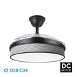 Ventilador de techo retráctil Fabrilamp Moda LED negro surco gris 3 palas motor DC 3000-6000K — vista 1