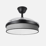 Ventilador de techo retráctil Fabrilamp Moda LED negro surco gris 3 palas motor DC 3000-6000K — vista 2