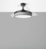 Ventilador de techo retráctil Fabrilamp Moda LED negro surco gris 3 palas motor DC 3000-6000K — vista 4