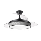 Ventilador de techo retráctil Fabrilamp Moda LED negro surco gris 3 palas motor DC 3000-6000K Ø91cm — vista 3
