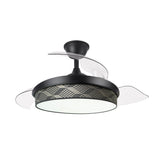 Ventilador de techo retráctil Fabrilamp Moda LED negro tetris gris 3 palas motor DC 3000-6000K — vista 3