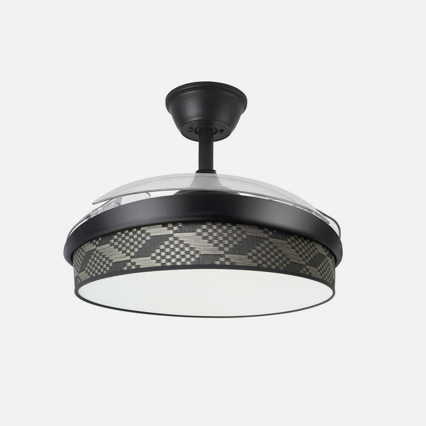 Ventilador de techo retráctil Fabrilamp Moda LED negro tetris gris 3 palas motor DC 3000-6000K — vista 4