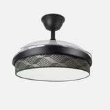 Ventilador de techo retráctil Fabrilamp Moda LED negro tetris gris 3 palas motor DC 3000-6000K — vista 2