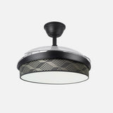 Ventilador de techo retráctil Fabrilamp Moda LED negro tetris gris 3 palas motor DC Ø91cm 72W 212481109