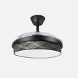 Ventilador de techo retráctil Fabrilamp Moda LED negro tetris gris 3 palas motor DC 3000-6000K — vista 1