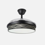 Ventilador de techo retráctil Fabrilamp Moda LED negro tetris gris 3 palas motor DC 3000-6000K — vista 1