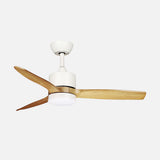Ventilador de techo Fabrilamp Montiel LED blanco haya 3 palas motor DC 3000-6500K Ø106cm 18W — vista 1