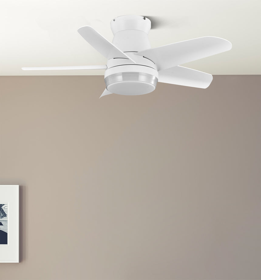 Ventilador de techo Fabrilamp Neutron LED blanco 5 palas motor DC 3000-6000K Ø91cm 24W — vista 3