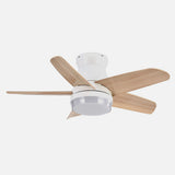 Ventilador de techo Fabrilamp Neutron LED blanco haya 5 palas motor DC 3000-6000K Ø91cm 24W — vista 2