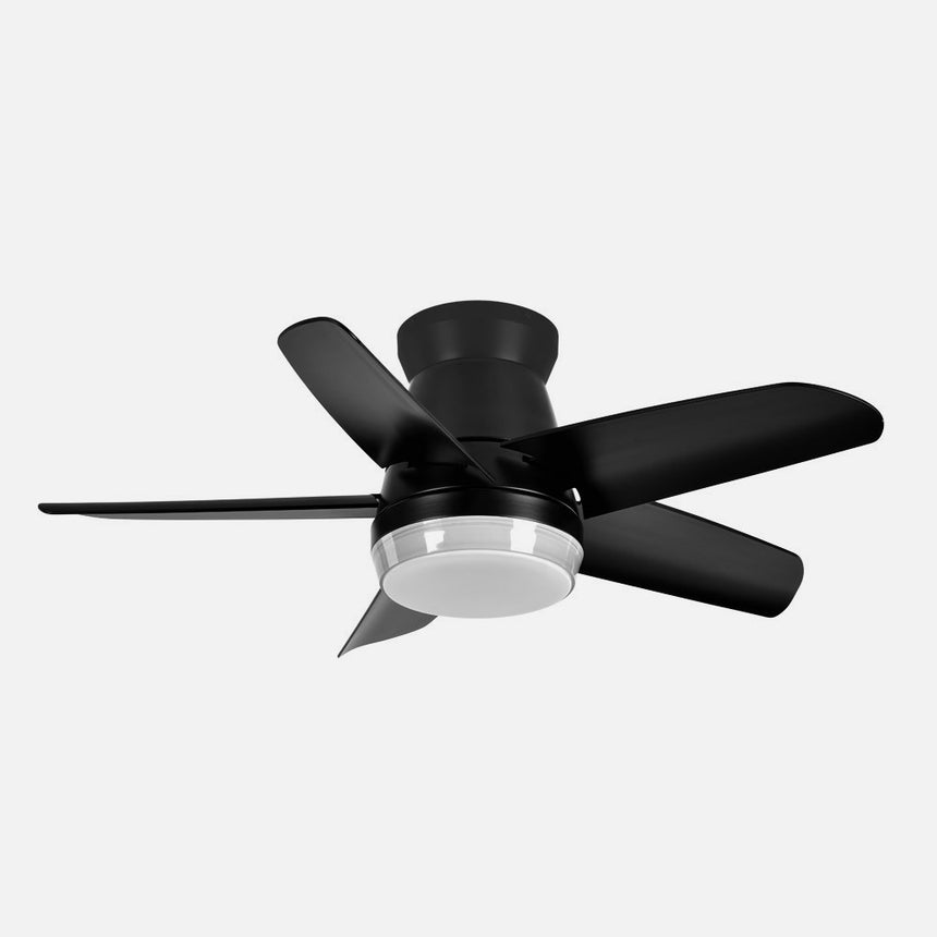 Ventilador de techo Fabrilamp Neutron LED negro 5 palas motor DC 3000-6000K Ø91cm 24W — vista 2