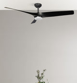 Ventilador de techo Fabrilamp Niger LED negro 3 palas motor DC 3000-6000K Ø132cm 22W — vista 1
