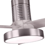 Fabrilamp Pax Ventilador Dc 40w 3200lm Niquel 3 Aspas Gris 32x139d 3000-4000-6000k  C/remoto, Memoria Y Temporizador 158591380