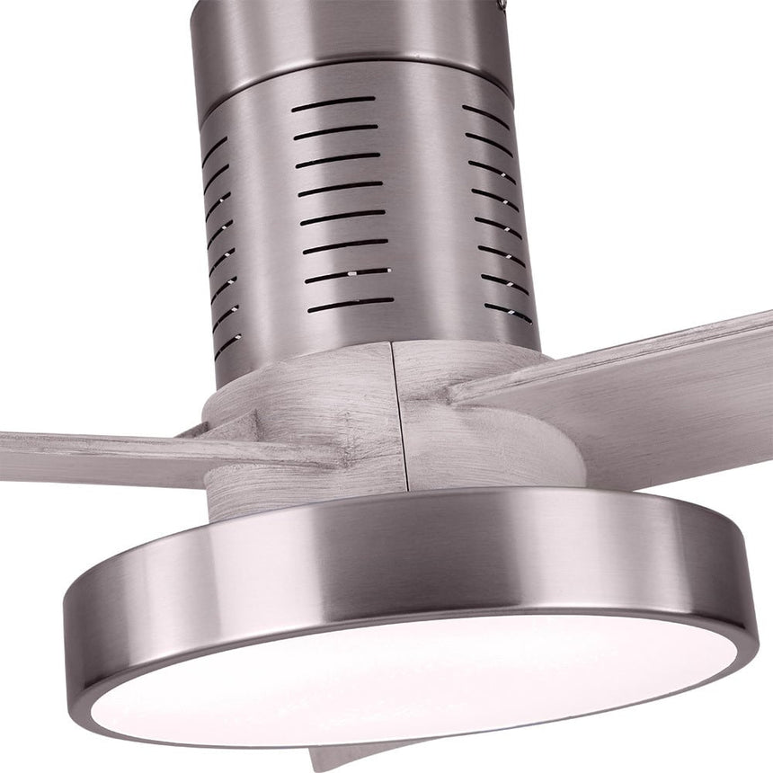 Fabrilamp Pax Ventilador Dc 40w 3200lm Niquel 3 Aspas Gris 32x139d 3000-4000-6000k  C/remoto, Memoria Y Temporizador 158591380