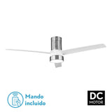 Ventilador de techo Fabrilamp Teo LED níquel blanco 3 palas motor DC 3000-6000K Ø139cm 24W — vista 3