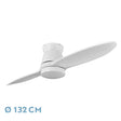 Ventilador de techo Fabrilamp Nordic LED blanco 2 palas motor DC 3000-6000K Ø132cm 24W — vista 1