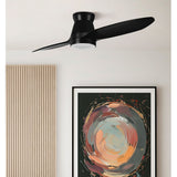 Ventilador de techo Fabrilamp Nordic LED negro 2 palas motor DC Ø132cm 24W 207891209
