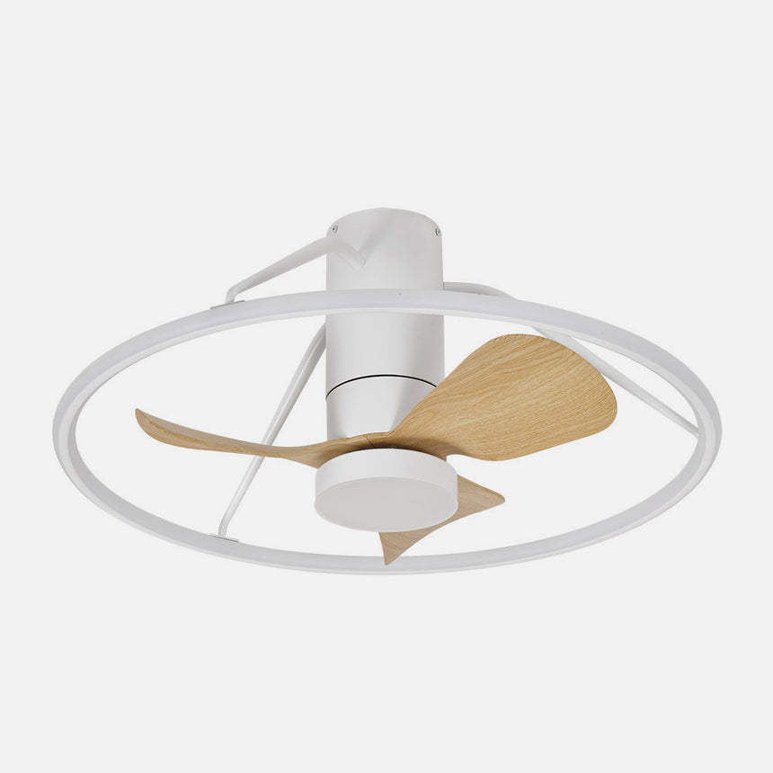 Ventilador de techo Fabrilamp Oporto LED blanco haya 3 palas motor DC 3000-6000K Ø66cm 46W — vista 2