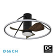 Ventilador de techo Fabrilamp Oporto LED negro marrón 3 palas motor DC 3000-6000K Ø66cm 46W — vista 1