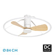 Ventilador de techo Fabrilamp Oporto LED blanco haya 3 palas motor DC 3000-6000K Ø84cm 56W — vista 1